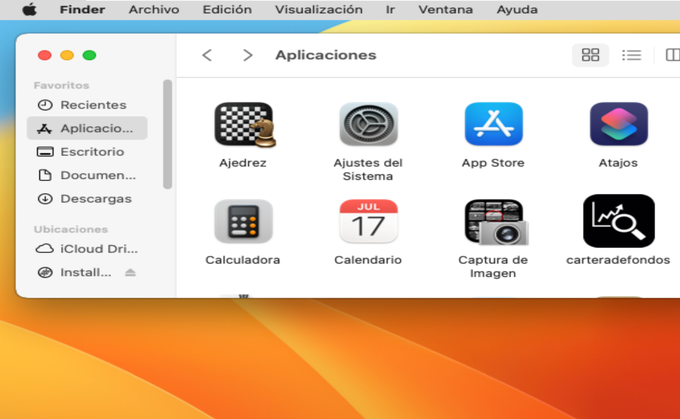 Aplicaci&oacute;n carteradefondos copiada en Aplicaciones